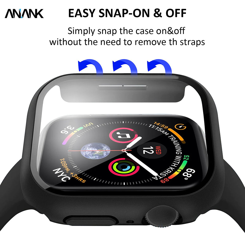 Anank Screen Guard Case for Apple Watch Series 7 45mm, Black