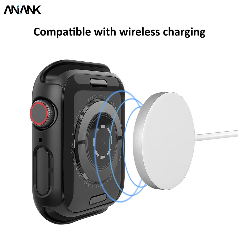 Anank Screen Guard Case for Apple Watch Series 7 45mm, Black