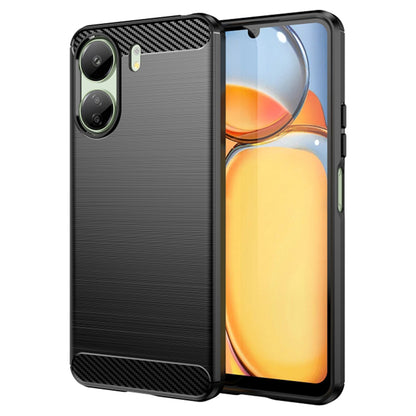 Калъф със защита за камера за Xiaomi Poco C65 / Redmi 13C, Techsuit, Карбон, Черен