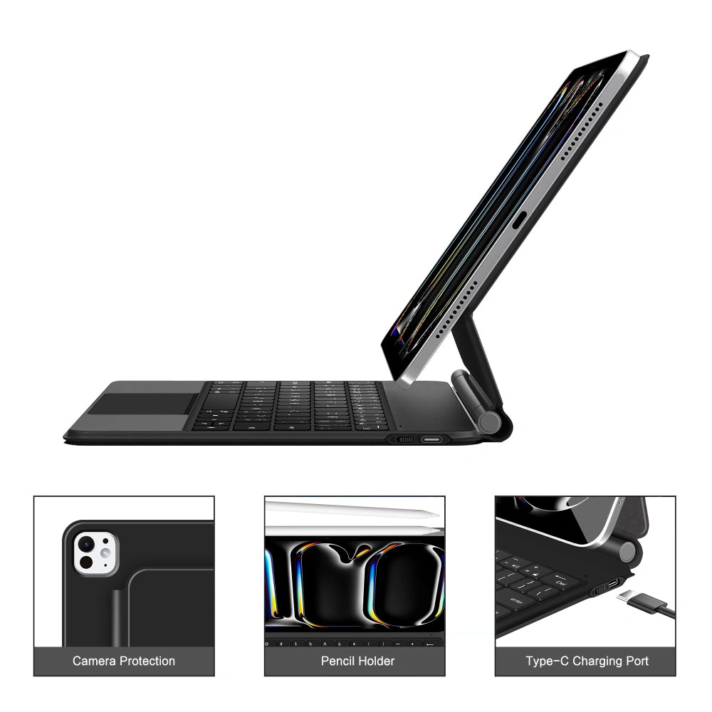 Keyboard Case for Apple iPad Pro 13 (2025) / (2024), Tech-Protect, SmartCase Magnetic, Black