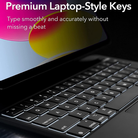 Калъф с клавиатура за Apple iPad (2025) / (2022), ESR, Rebound, Черен, Презапечатан