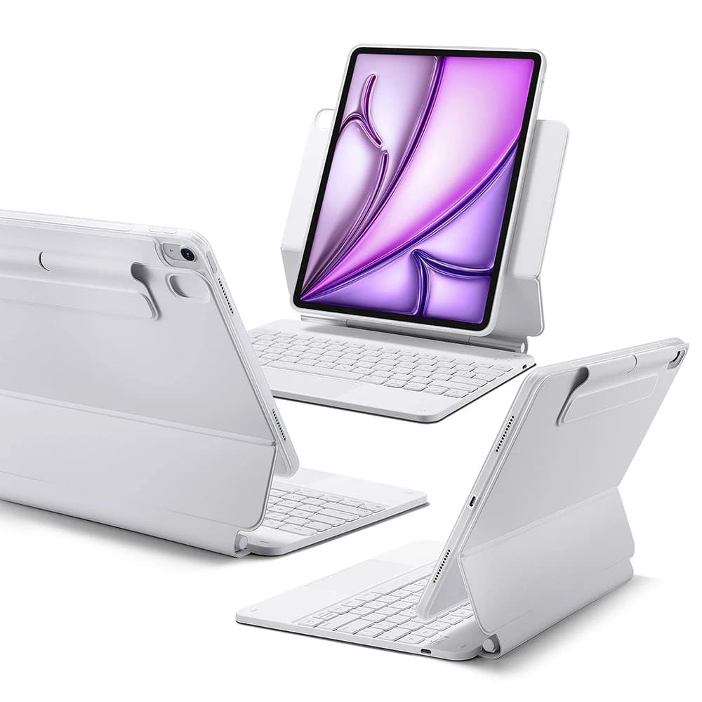Калъф с клавиатура за Apple iPad (2025) / (2022), ESR, Rebound, Бял