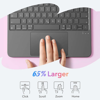 Калъф с клавиатура за Apple iPad (2025) / (2022), ESR, Flex, Сив