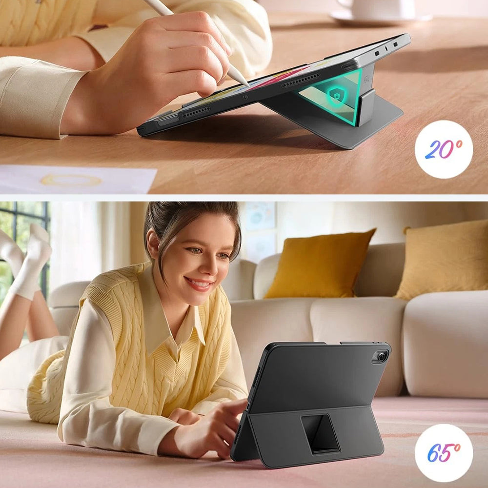 Калъф с клавиатура за Apple iPad (2025) / (2022), ESR, Flex, Сив
