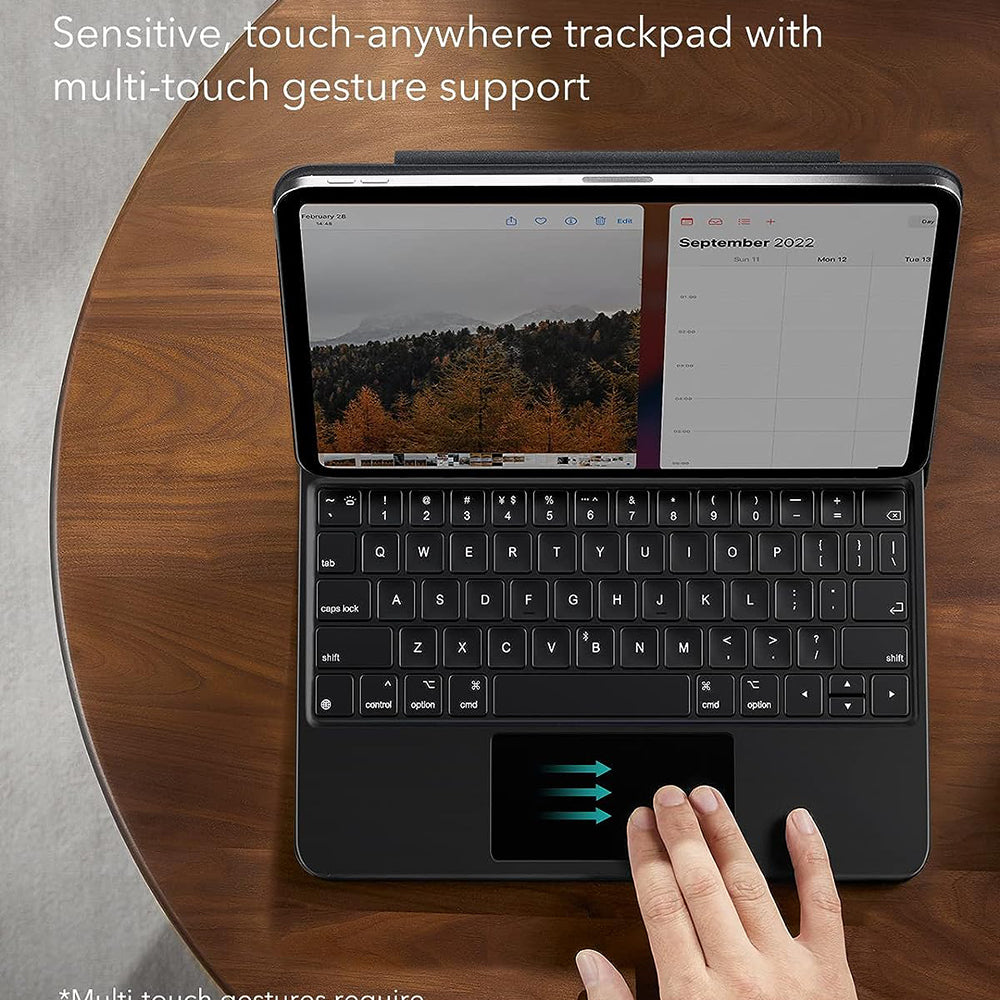 Калъф с клавиатура за Apple iPad (2025) / (2022), ESR, Rebound, Черен