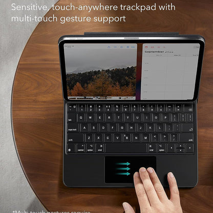 Калъф с клавиатура за Apple iPad (2025) / (2022), ESR, Rebound, Черен