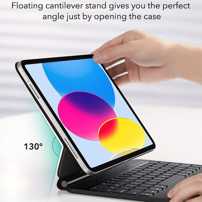Калъф с клавиатура за Apple iPad (2025) / (2022), ESR, Rebound, Черен