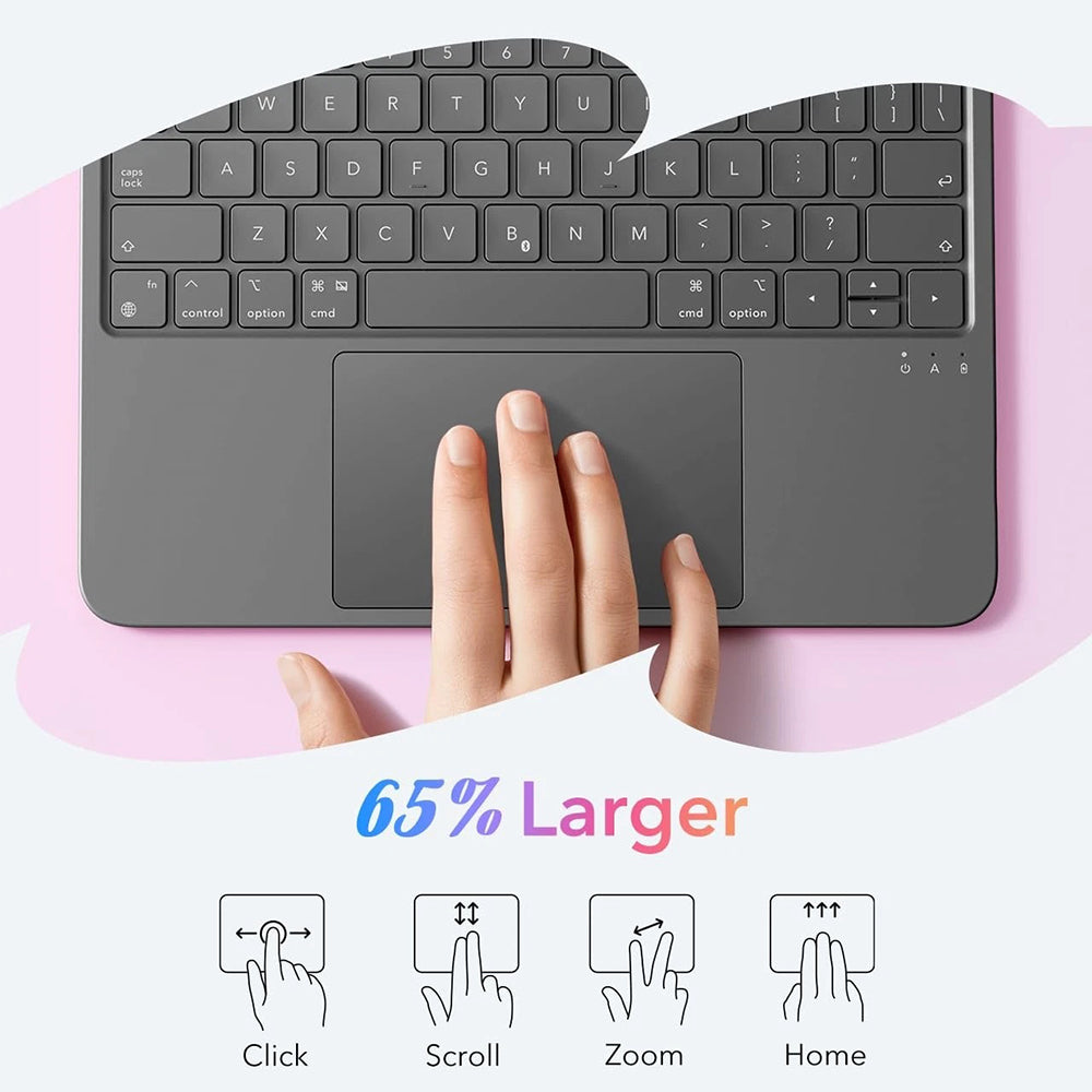 Калъф с клавиатура за Apple iPad Air 11 (2026) / iPad Air 11 (2025) / Air 11 (2024) / Air (2022) / Air (2020), ESR, Flex, Сив