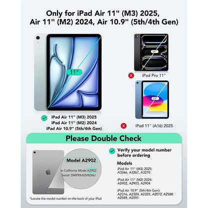 Калъф с клавиатура за Apple iPad Air 11 (2026) / iPad Air 11 (2025) / Air 11 (2024) / Air (2022) / Air (2020), ESR, Flex, Сив