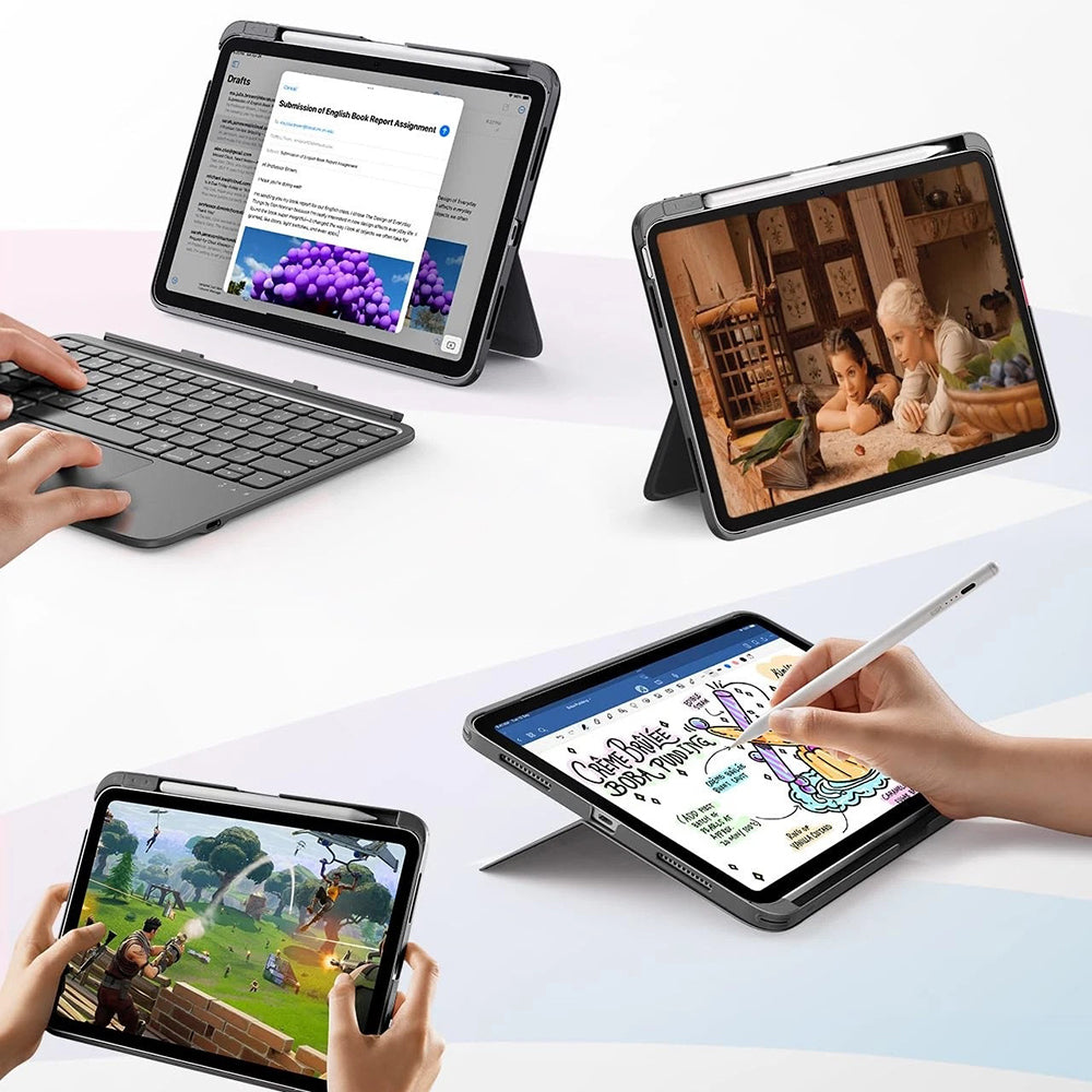 Калъф с клавиатура за Apple iPad Air 11 (2026) / iPad Air 11 (2025) / Air 11 (2024) / Air (2022) / Air (2020), ESR, Flex, Сив