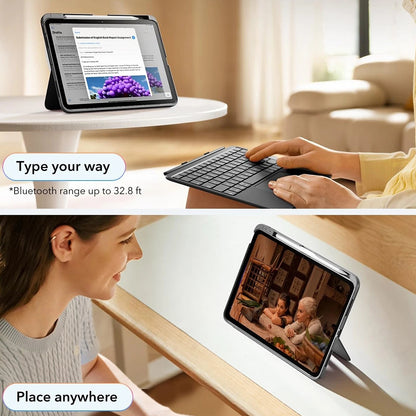 Калъф с клавиатура за Apple iPad Air 11 (2026) / iPad Air 11 (2025) / Air 11 (2024) / Air (2022) / Air (2020), ESR, Flex, Сив