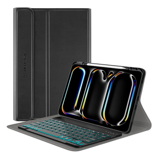 Калъф с клавиатура за Apple iPad Pro 11 (2024), Techsuit, CozyTab, Черен