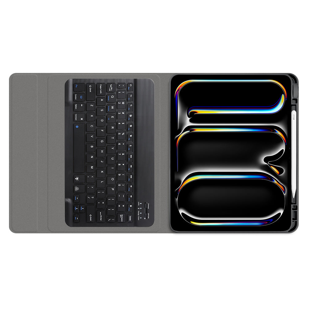 Калъф с клавиатура за Apple iPad Pro 11 (2024), Techsuit, CozyTab, Черен