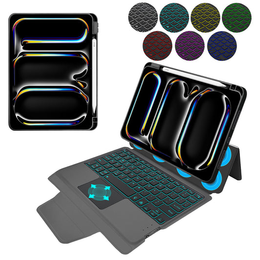 Калъф с клавиатура за Apple iPad Pro 11 (2024), Techsuit, KeyTab Pro, Черен
