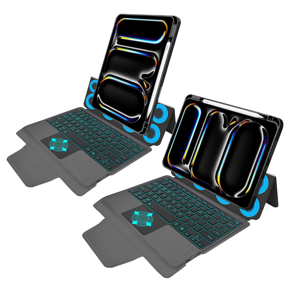 Калъф с клавиатура за Apple iPad Pro 11 (2024), Techsuit, KeyTab Pro, Черен