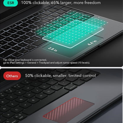 Калъф с клавиатура за Apple iPad Pro 13 (2024), ESR, Shift, Сив