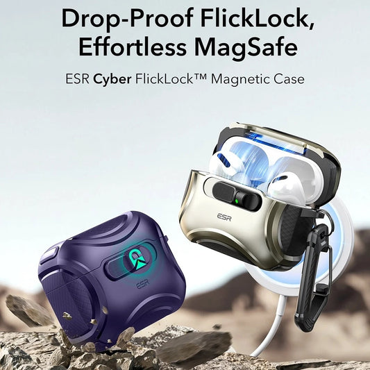 Калъф ESR Cyber FlickLock за Apple AirPods Pro 3, Лилав