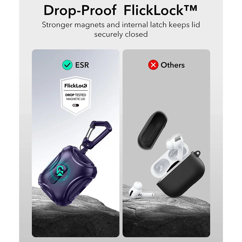 Калъф ESR Cyber FlickLock за Apple AirPods Pro 3, Лилав