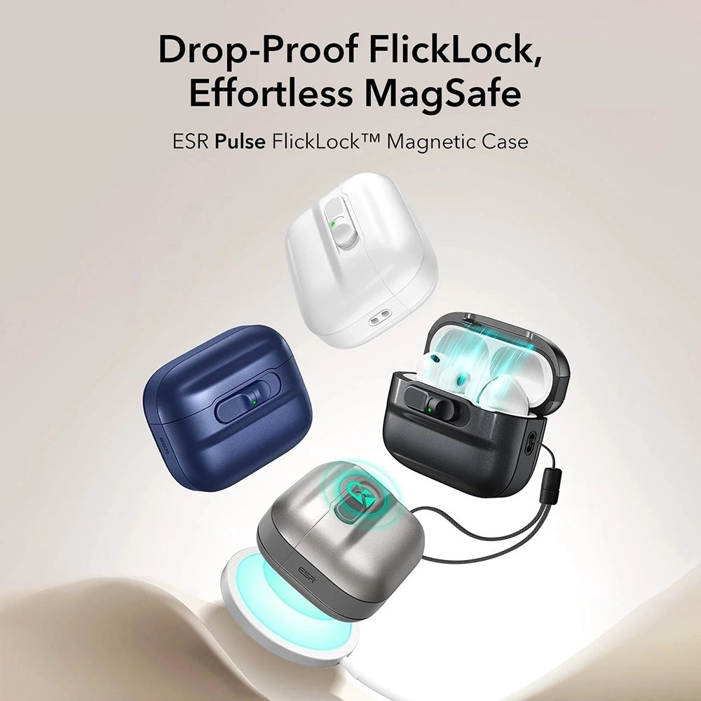 Калъф ESR Pulse Magnetic FlickLock за Apple AirPods Pro 3, Сив