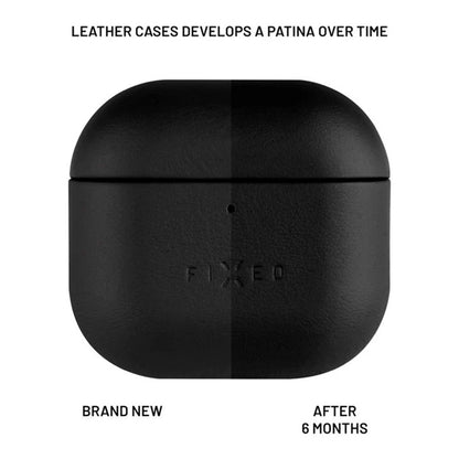 Калъф Fixed PodsLeather за Apple AirPods 4, Черен