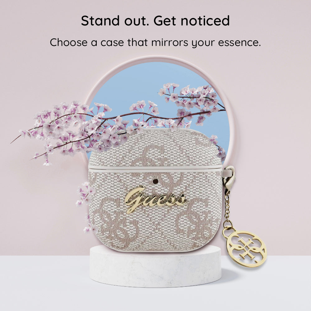 Калъф Guess 4G Charm за Apple AirPods 4, Розов