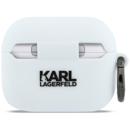 Калъф Karl Lagerfeld 3D Karl's Head за Apple AirPods Pro 3, Бял