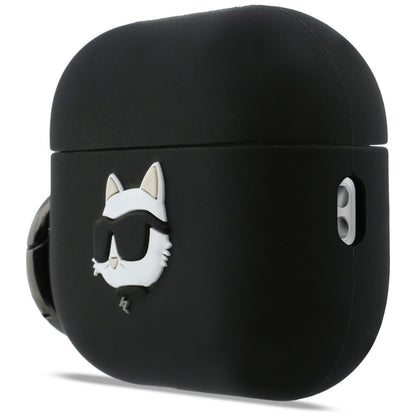 Калъф Karl Lagerfeld Silicone Choupette's Head 3D за Apple AirPods Pro 3, Черен