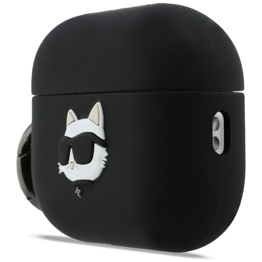 Калъф Karl Lagerfeld Silicone Choupette's Head 3D за Apple AirPods Pro 3, Черен