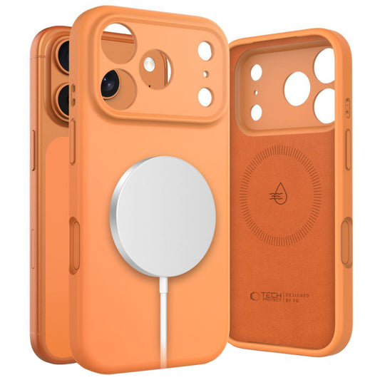 Калъф MagSafe за Apple iPhone 17 Pro, Tech-Protect, Силикон, Оранжев