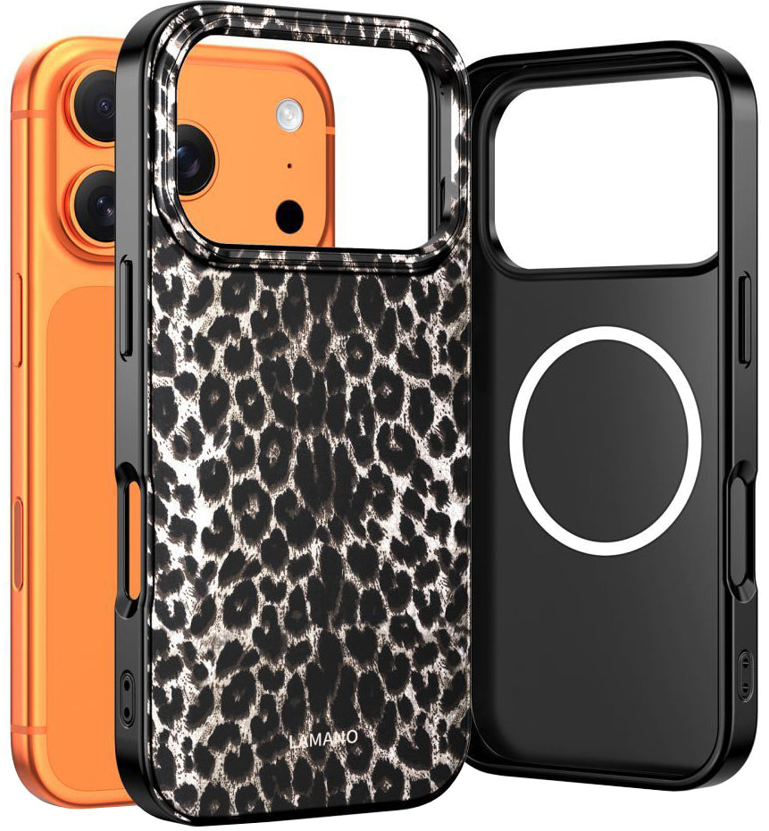 Калъф MagSafe за Apple iPhone 17 Pro Max, Tech-Protect, Lamano Leopard, Черен