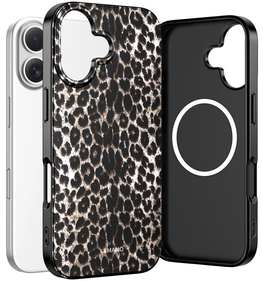 Калъф MagSafe за Apple iPhone 17, Tech-Protect, Lamano Leopard, Черен