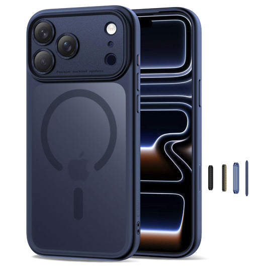 Калъф MagSafe за Apple iPhone 17 Pro Max, Tech-Protect, MagPeak, Матово тъмносин