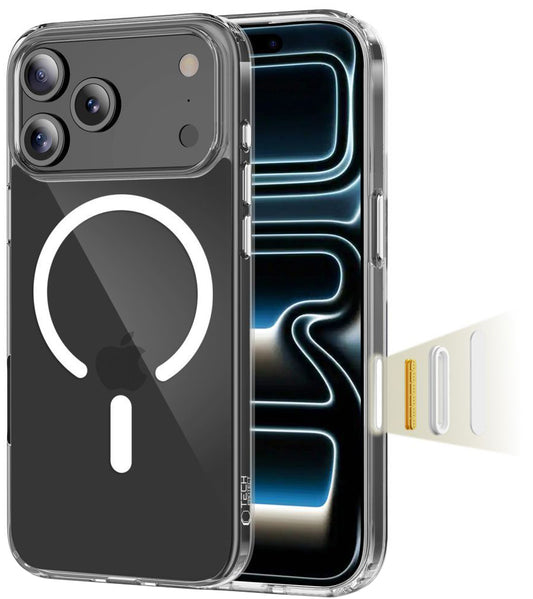 Калъф MagSafe за Apple iPhone 17 Pro, Tech-Protect, Flexair Hybrid CC, Прозрачен