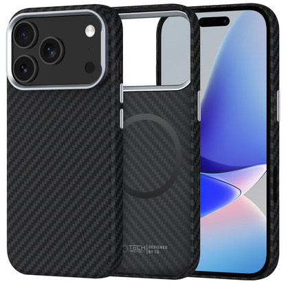 Калъф MagSafe за Apple iPhone 17 Pro Max, Tech-Protect, Ion Carbon, Черен