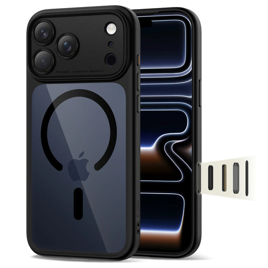 MagSafe Case for Apple iPhone 17 Pro Max, Tech-Protect, MagPeak, Transparent Black
