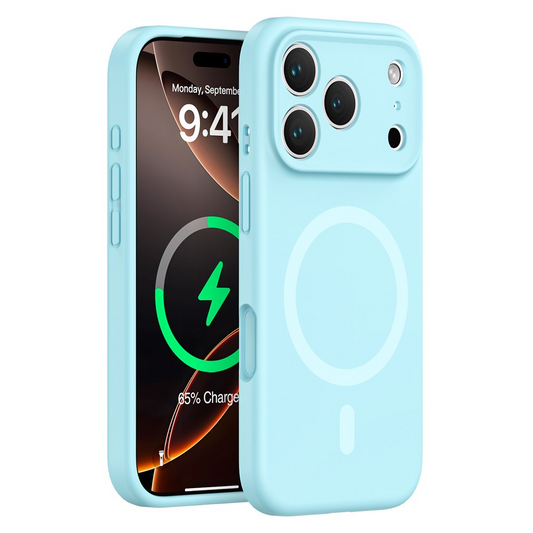 Калъф MagSafe за Apple iPhone 17 Pro Max, OEM, течен силикон, тюркоазен