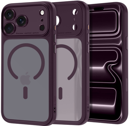 Калъф MagSafe за Apple iPhone 18 Pro / 17 Pro, Tech-Protect, MagPeak CC, Матово бордо