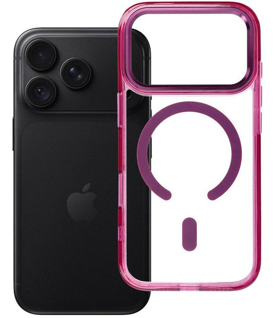 Калъф MagSafe за Apple iPhone 18 Pro / iPhone 17 Pro, OEM, Frame Clear Hybrid, цвят бордо
