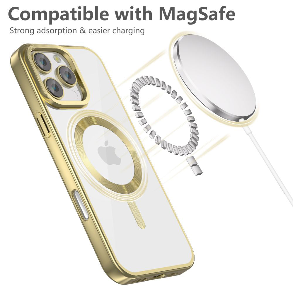 MagSafe калъф за Apple iPhone 16 Pro Max, Tech-Protect, Magflex Satin, златист 