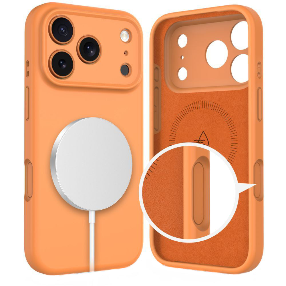 Калъф MagSafe за Apple iPhone 17 Pro Max, Tech-Protect, Силикон, Оранжев