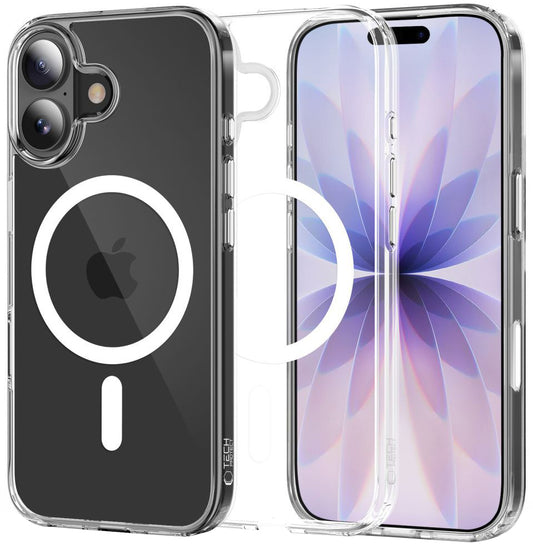 Калъф MagSafe за Apple iPhone 17, Tech-Protect, Flexair Hybrid CC, Прозрачен