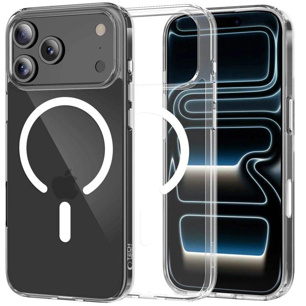 Калъф MagSafe за Apple iPhone 17 Pro Max, Tech-Protect, Flexair Hybrid CC, Прозрачен