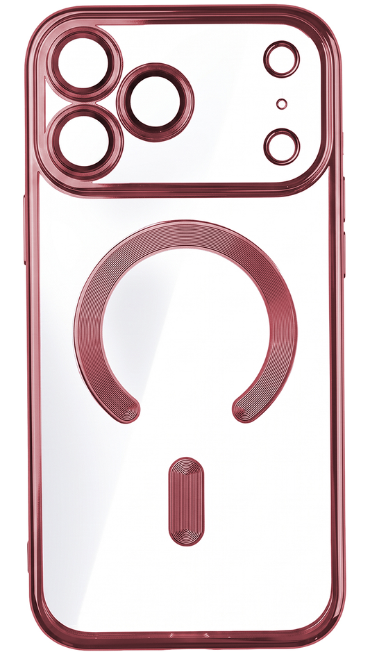 Калъф MagSafe за Apple iPhone 18 Pro / 17 Pro, OEM, Color Chrome Mag, Бордо