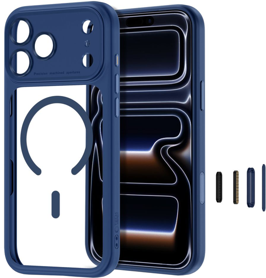 Калъф MagSafe за Apple iPhone 18 Pro Max / 17 Pro Max, Tech-Protect, MagPeak CC, Тъмносин