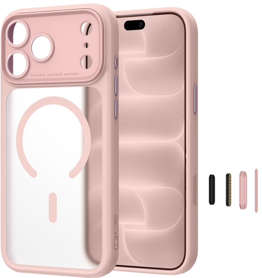 Калъф MagSafe за Apple iPhone 18 Pro / 17 Pro, Tech-Protect, MagPeak CC, матов розов