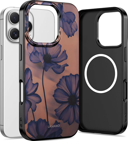 Калъф MagSafe за Apple iPhone 16 Pro Max, Tech-Protect, Lamano Velvet Night, Черен