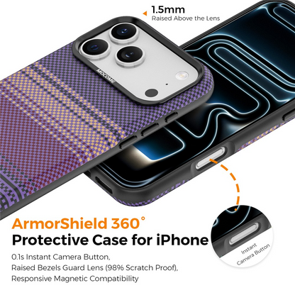 Калъф MagSafe за Apple iPhone 17 Pro Max, OEM, Gradient Rainbow, Лилав