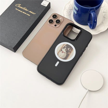 Калъф MagSafe за Apple iPhone 15 Pro Max, OEM, Round Screen Smart E-Ink, Черен