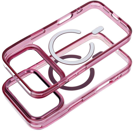Калъф MagSafe за Apple iPhone 18 Pro / iPhone 17 Pro, OEM, Frame Clear Hybrid, цвят бордо
