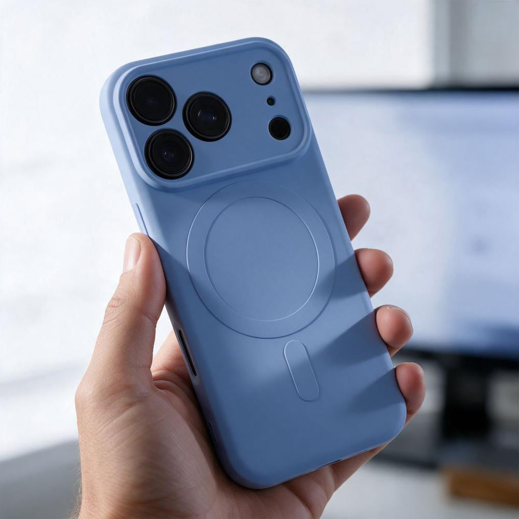 Калъф MagSafe за Apple iPhone 18 Pro Max / 17 Pro Max, OEM, Silicone Mag, синьо
